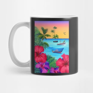 Tropical Sunset Beach Scene 3 Mug